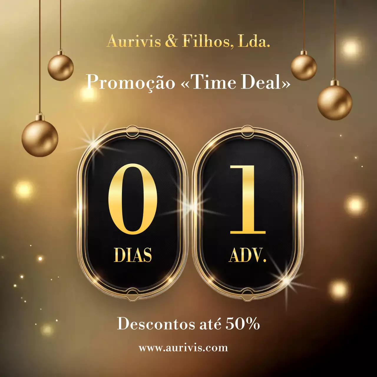 Postagem no Instagram sobre promoção de venda elegante em dourado