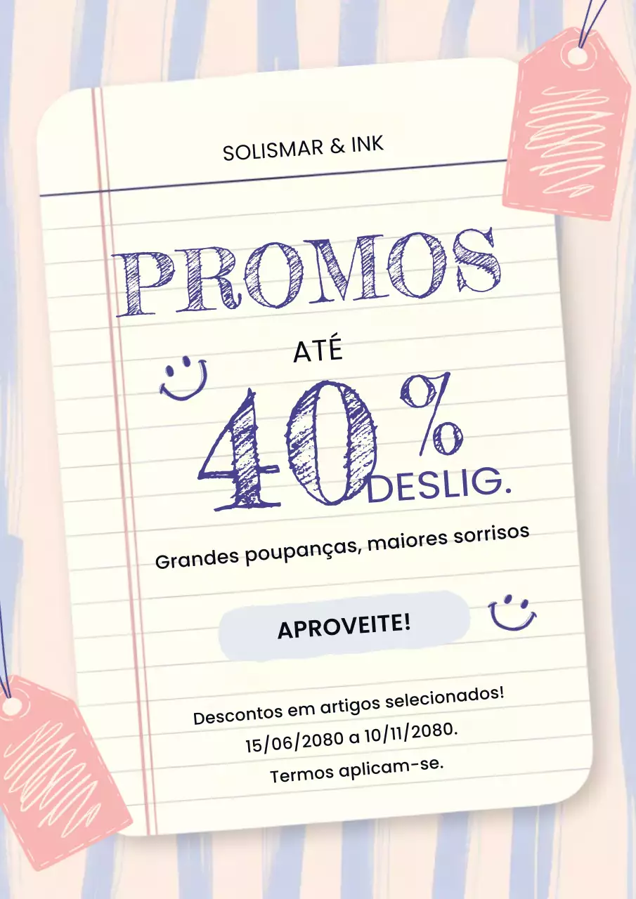 Pôster promocional de venda vintage