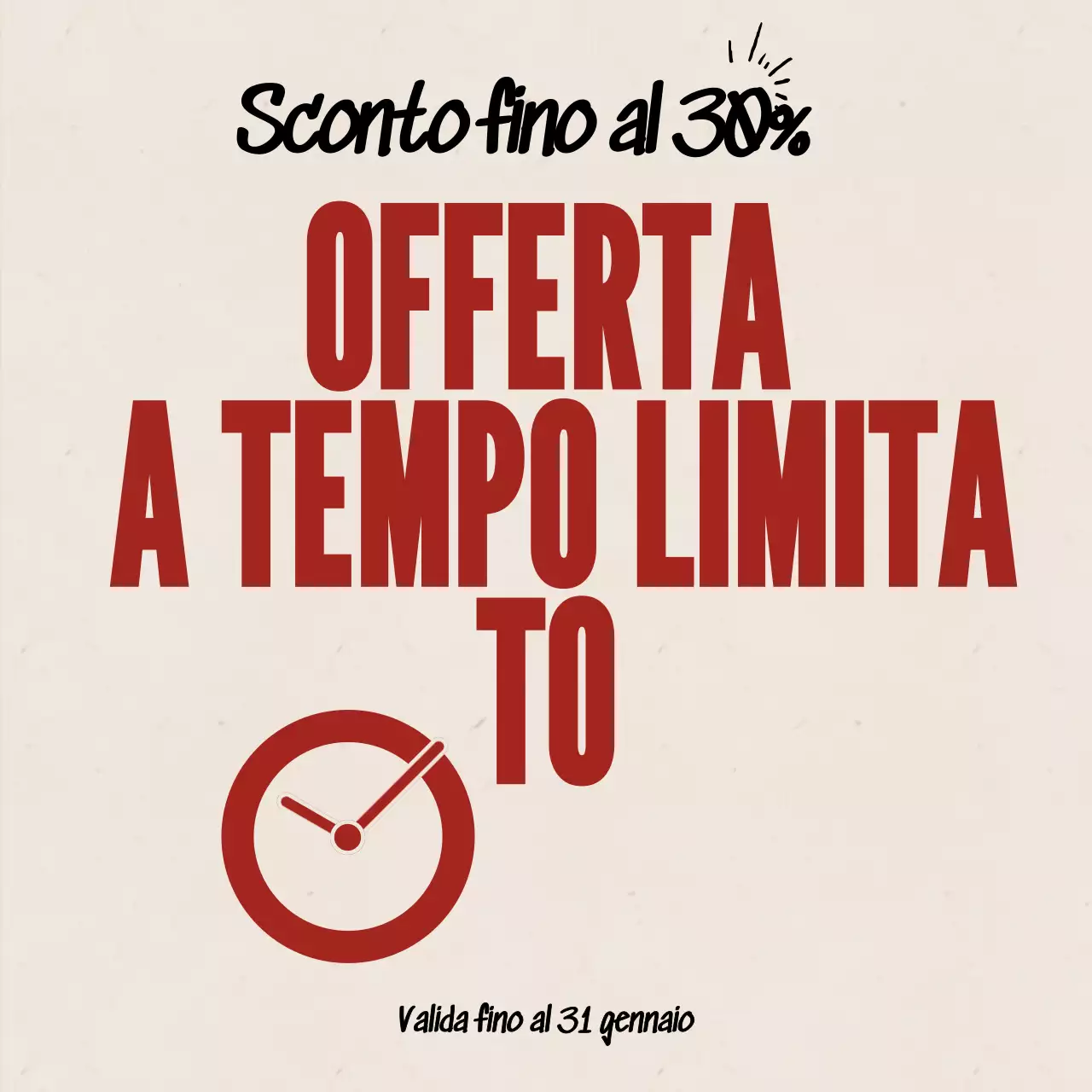 Promozione di vendita in grassetto rosso
