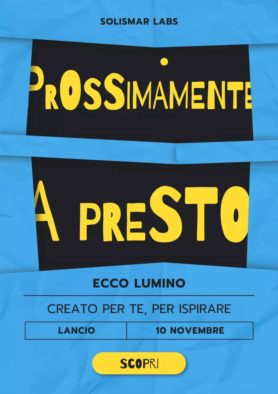 Poster di annuncio del prodotto in grassetto blu