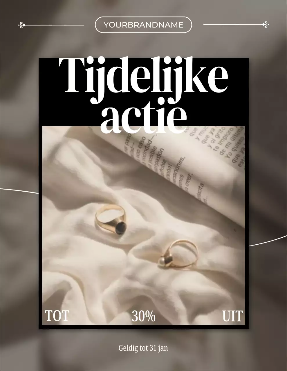 beige elegante sieraden aanbieding