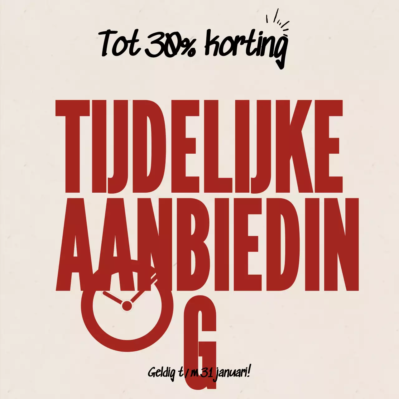 Rode, opvallende uitverkoopactie