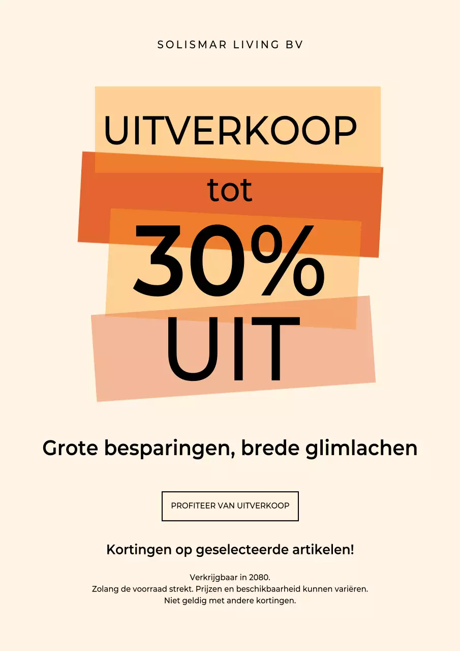 Beige moderne uitverkooppromotieposter