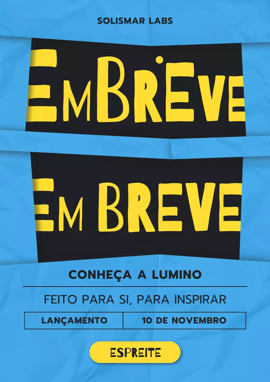 Pôster de anúncio de produto em azul vibrante