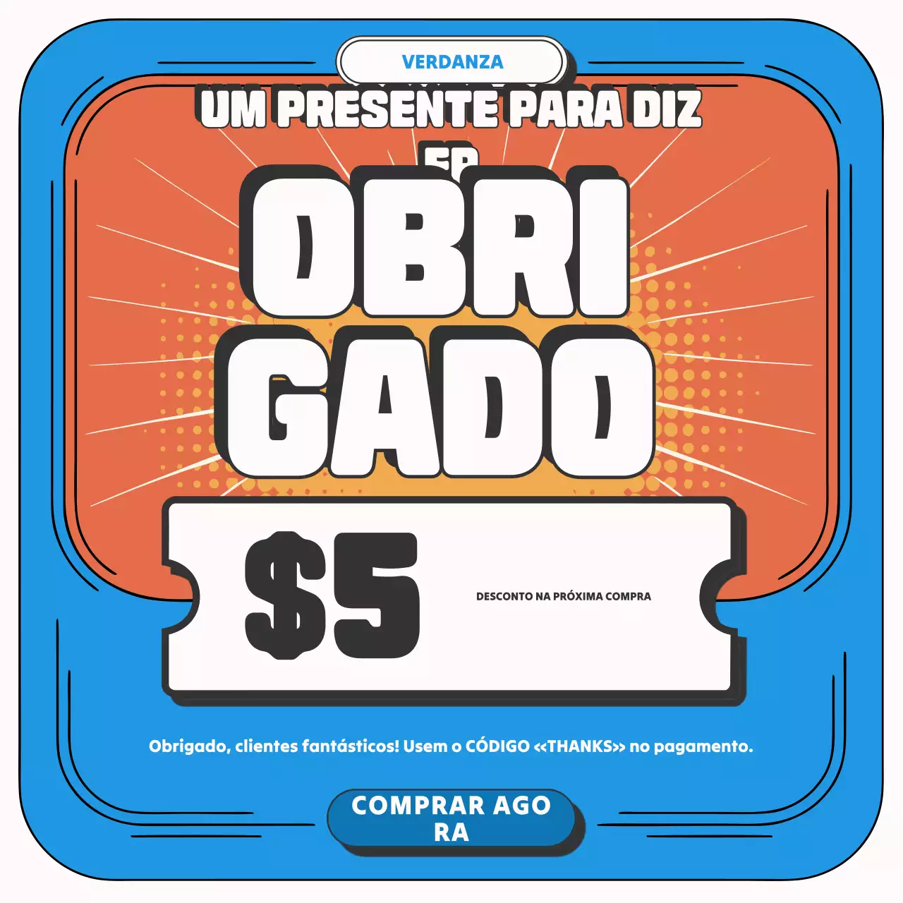 promoção de desconto retrô laranja