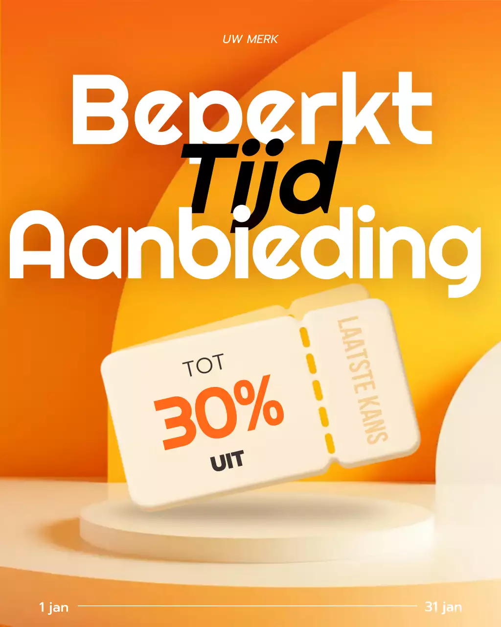 Oranje moderne uitverkoopactie