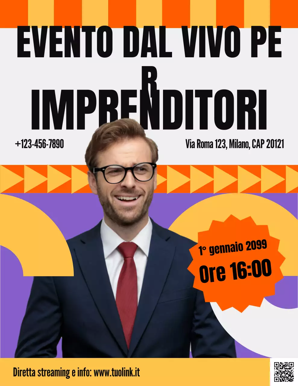Annuncio dell'evento per imprenditori moderni di Orange