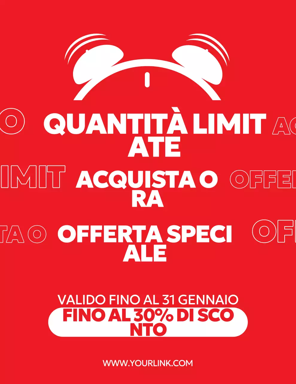 Promozione di vendita in grassetto rosso