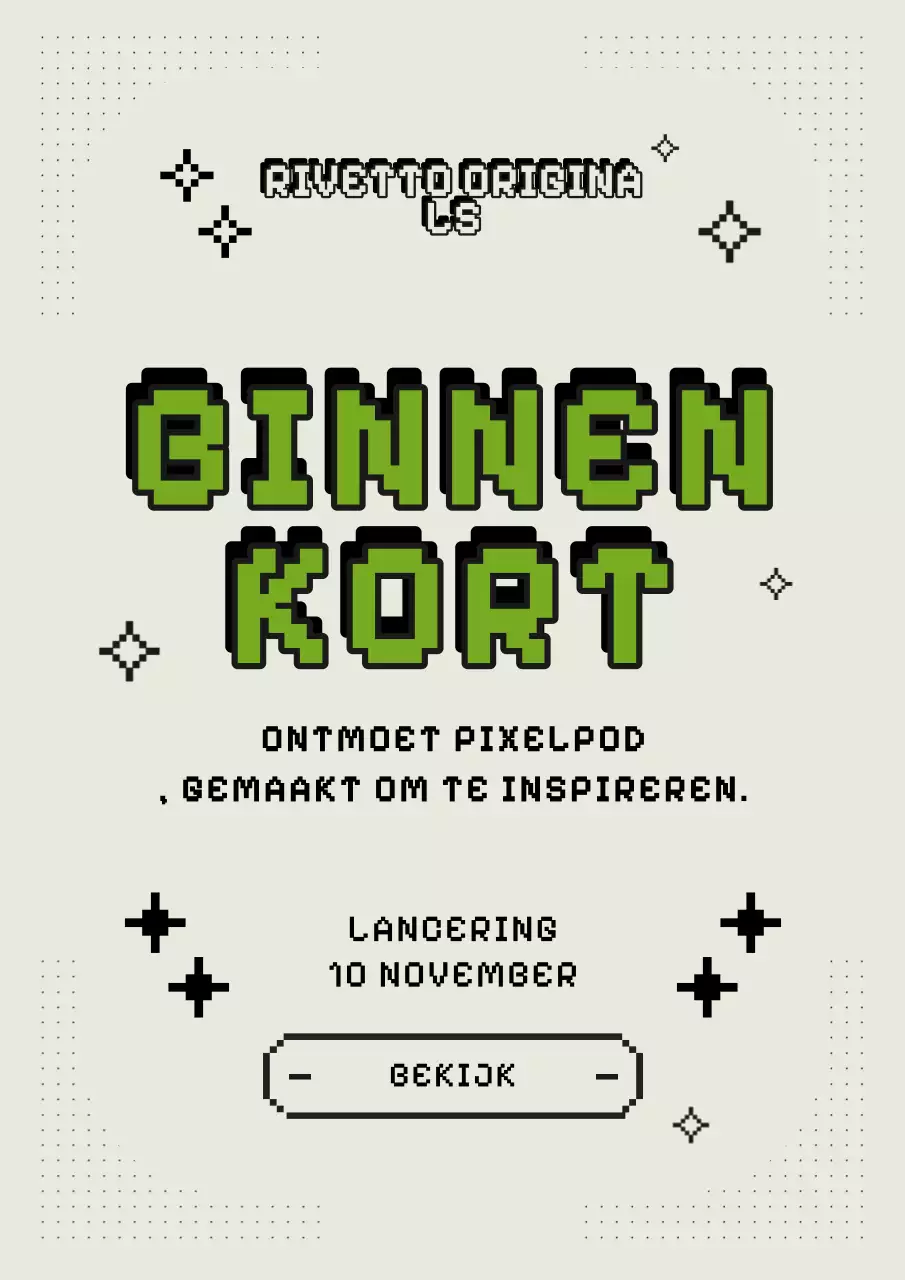 Groene retro productaankondigingsposter