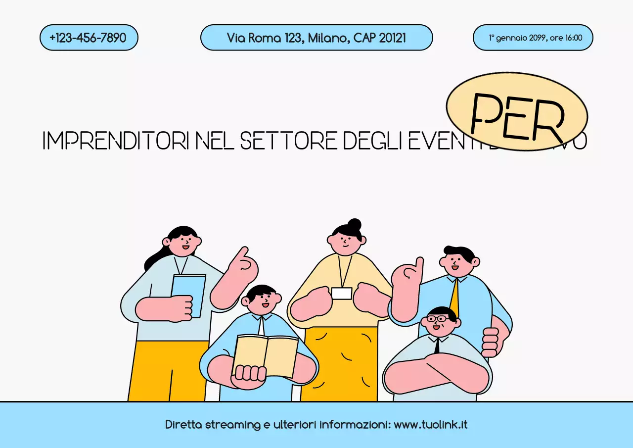 Annuncio dell'evento per imprenditori moderni blu