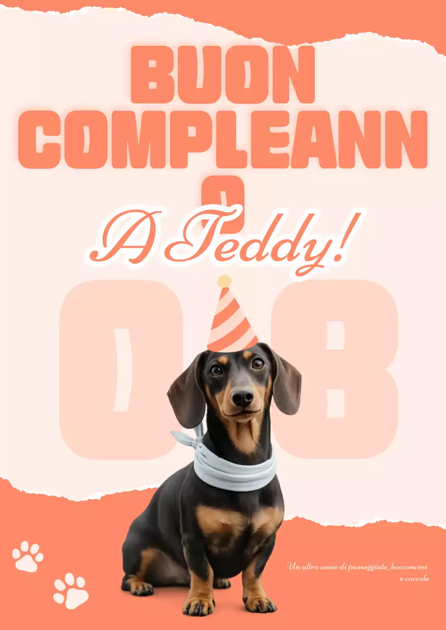 Poster di invito di compleanno per cane giocoso blu