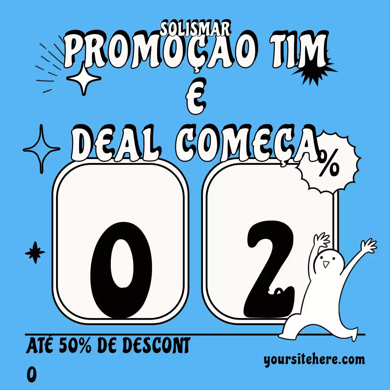 Postagem promocional em negrito azul no Instagram