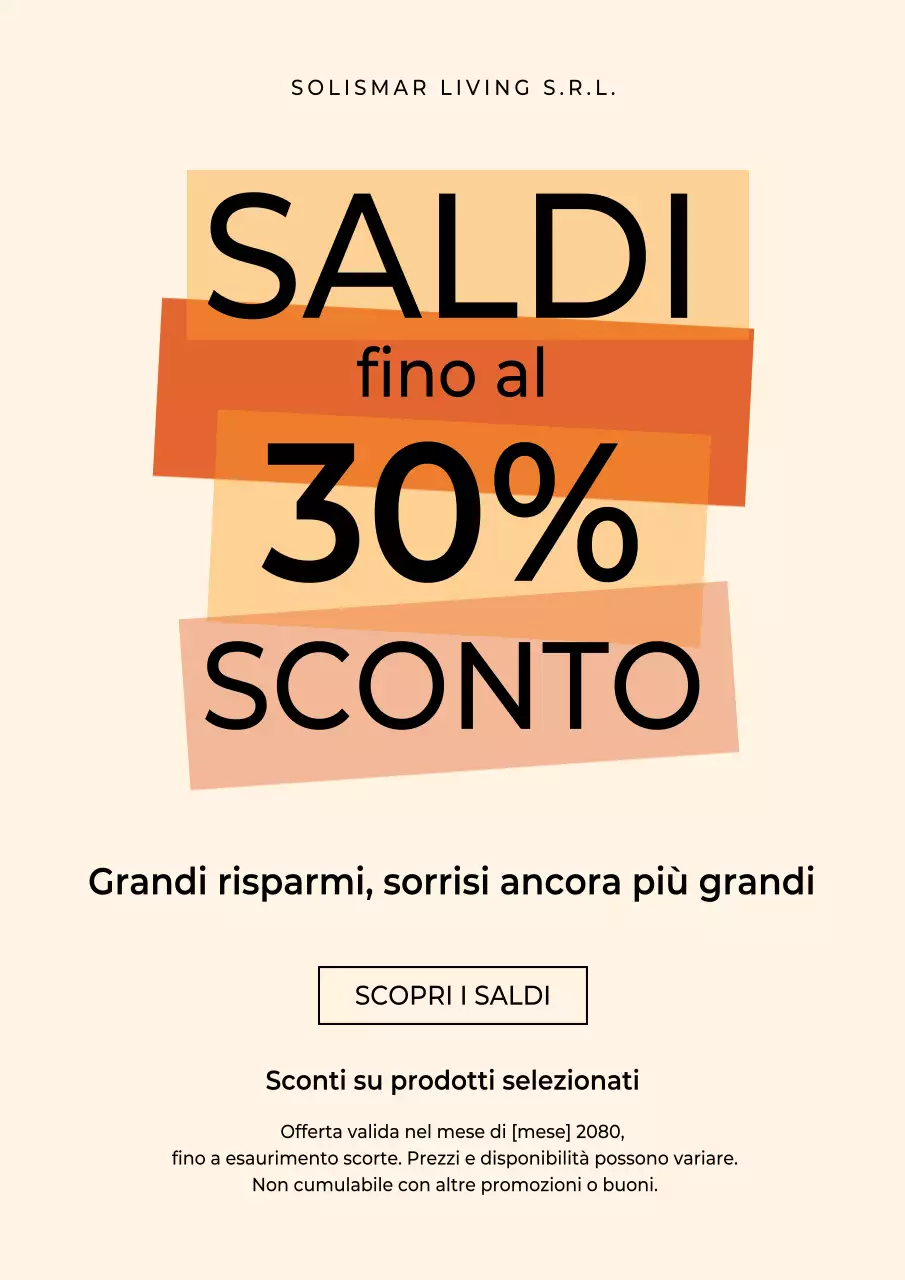 Poster promozionale beige moderno in saldo