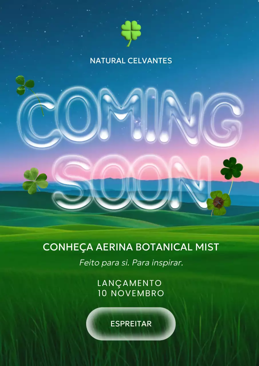 Pôster promocional de produto botânico ecológico