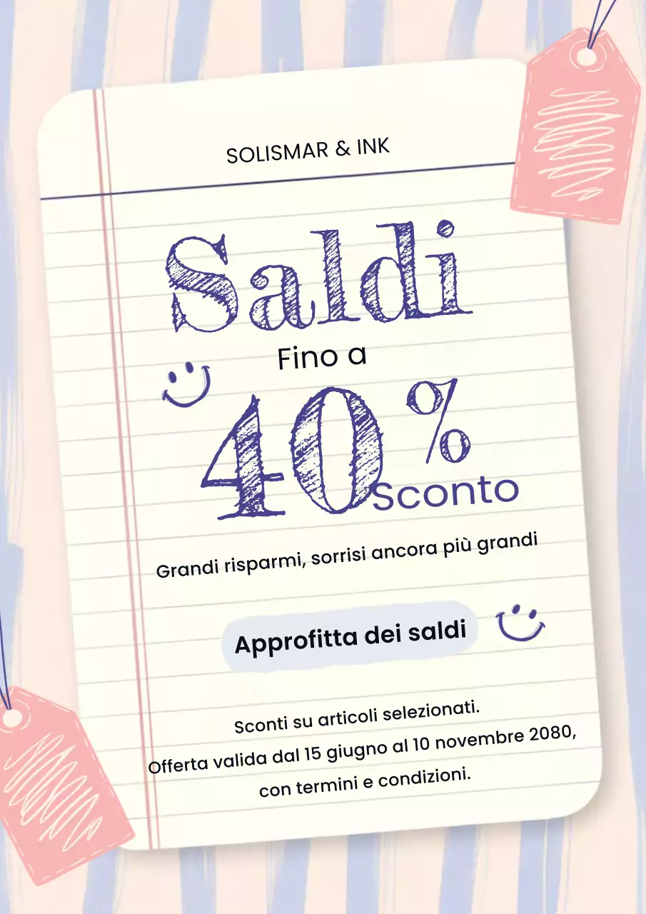 Manifesto promozionale di vendita vintage