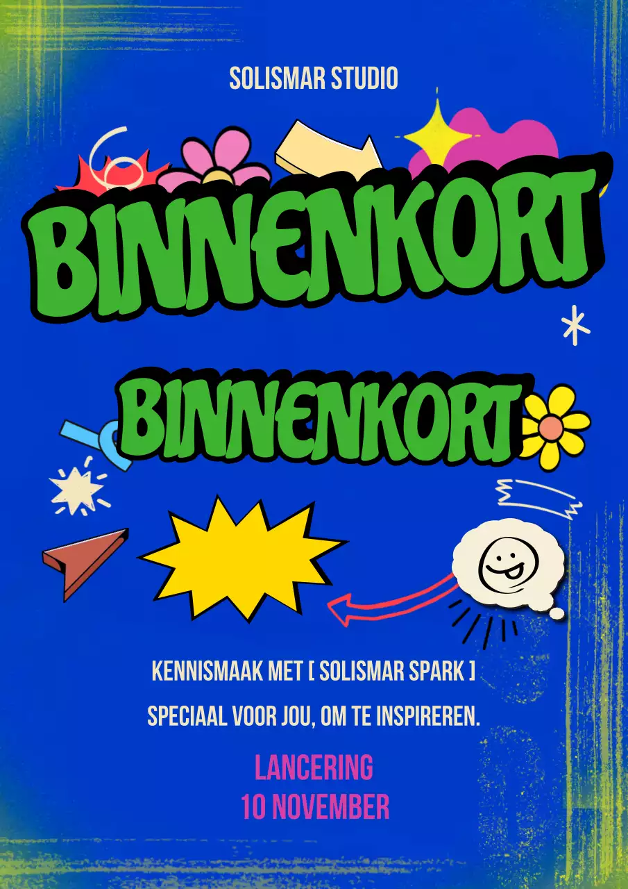 Aankondigingsposter voor de lancering van Blue Pop