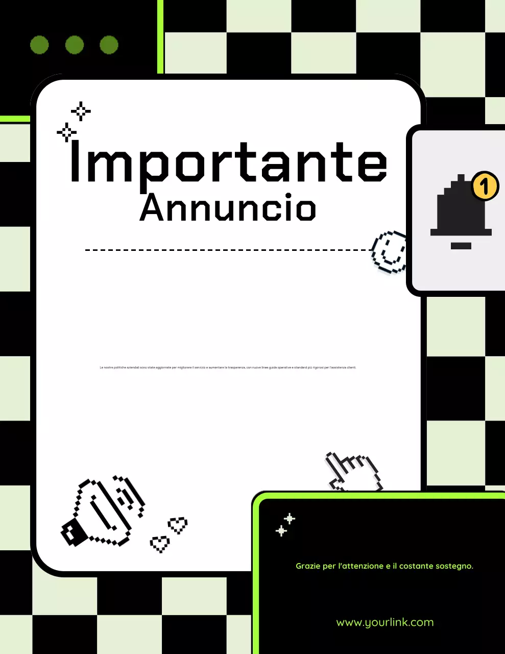 annuncio aziendale retrò verde