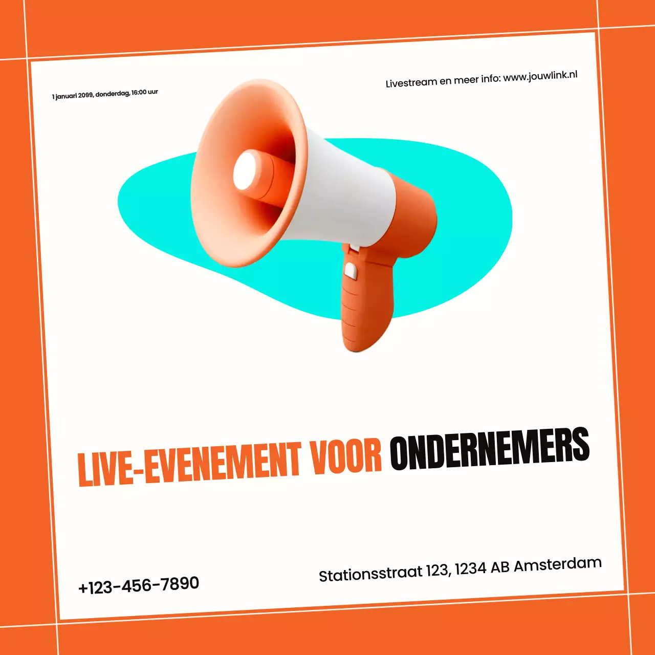 Promotie van het Orange Modern ondernemersevenement