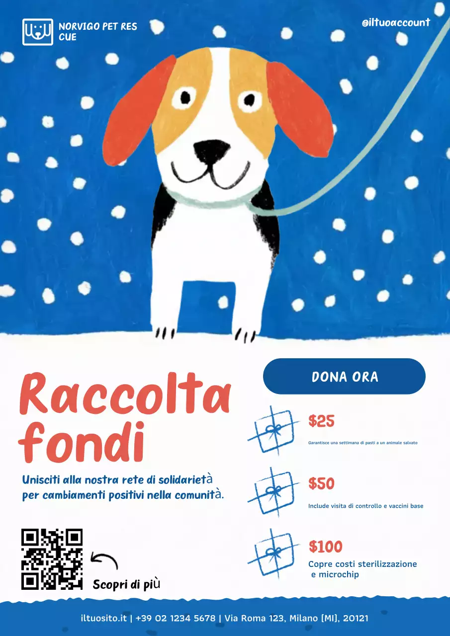 Poster promozionale per animali domestici moderni blu