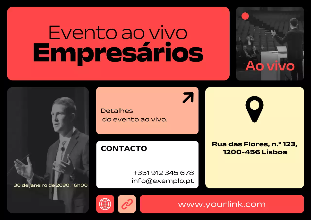 anúncio comercial moderno vermelho