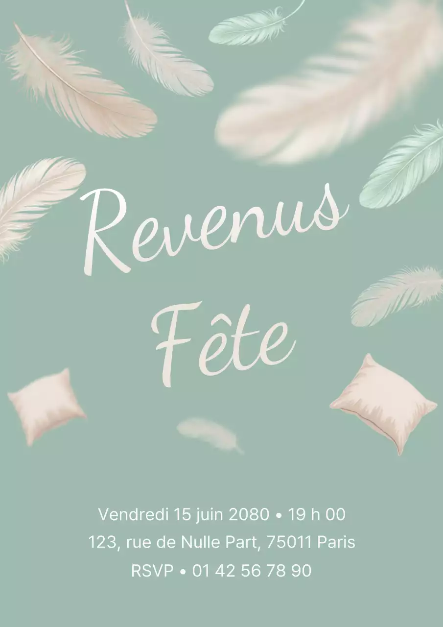 Affiche d'invitation pour une soirée pyjama ludique à la menthe