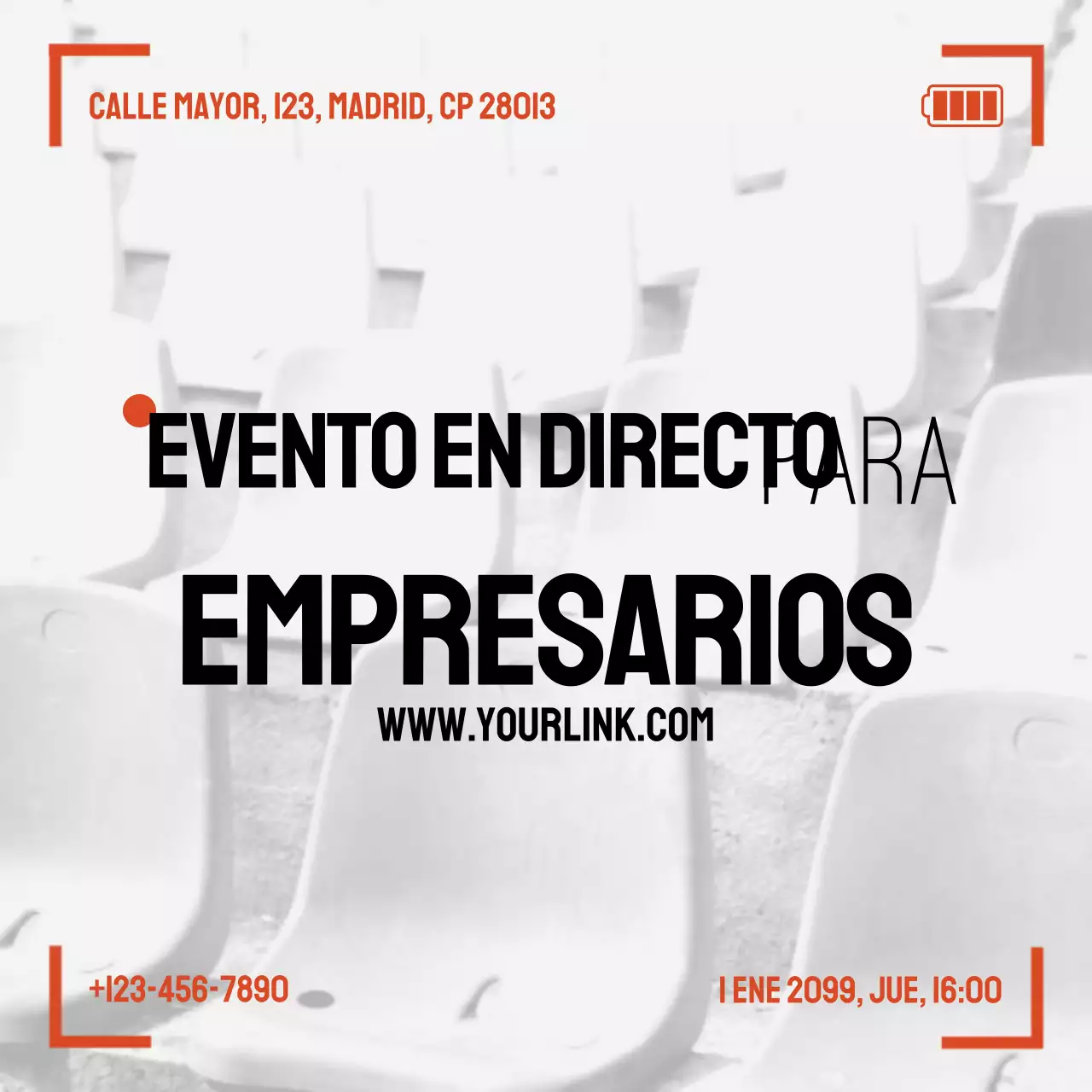 Anuncio de evento para emprendedores modernos y grises