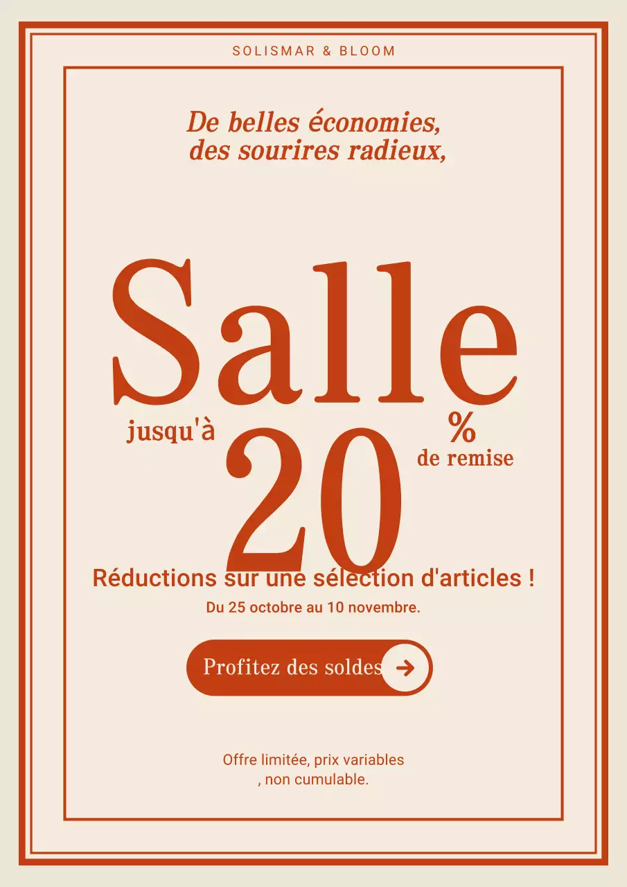 Affiche promotionnelle Orange Simple Sale