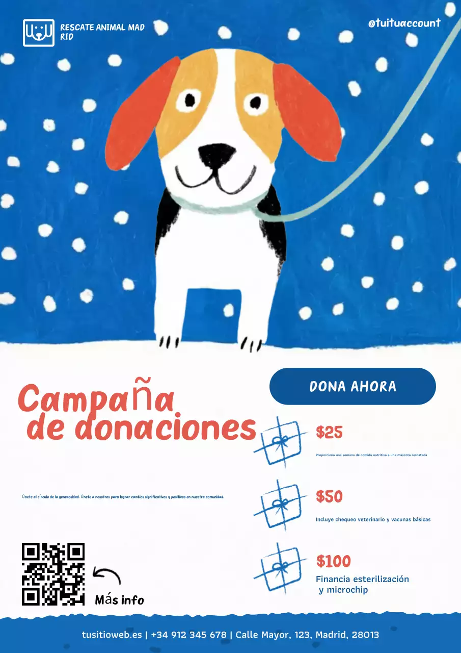 Póster azul moderno de promoción de mascotas