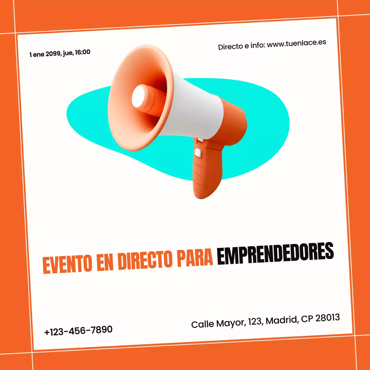 Promoción de eventos para emprendedores modernos de Orange
