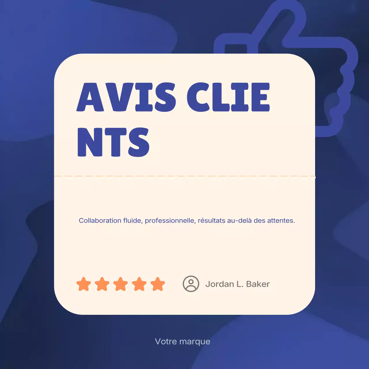 Avis client Blue Modern - Publication Instagram