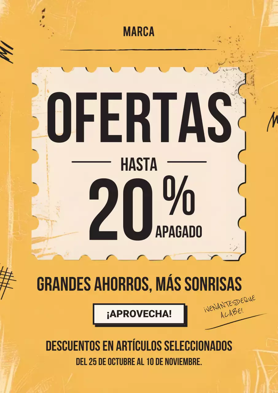 Promoción de venta de garabatos amarillos