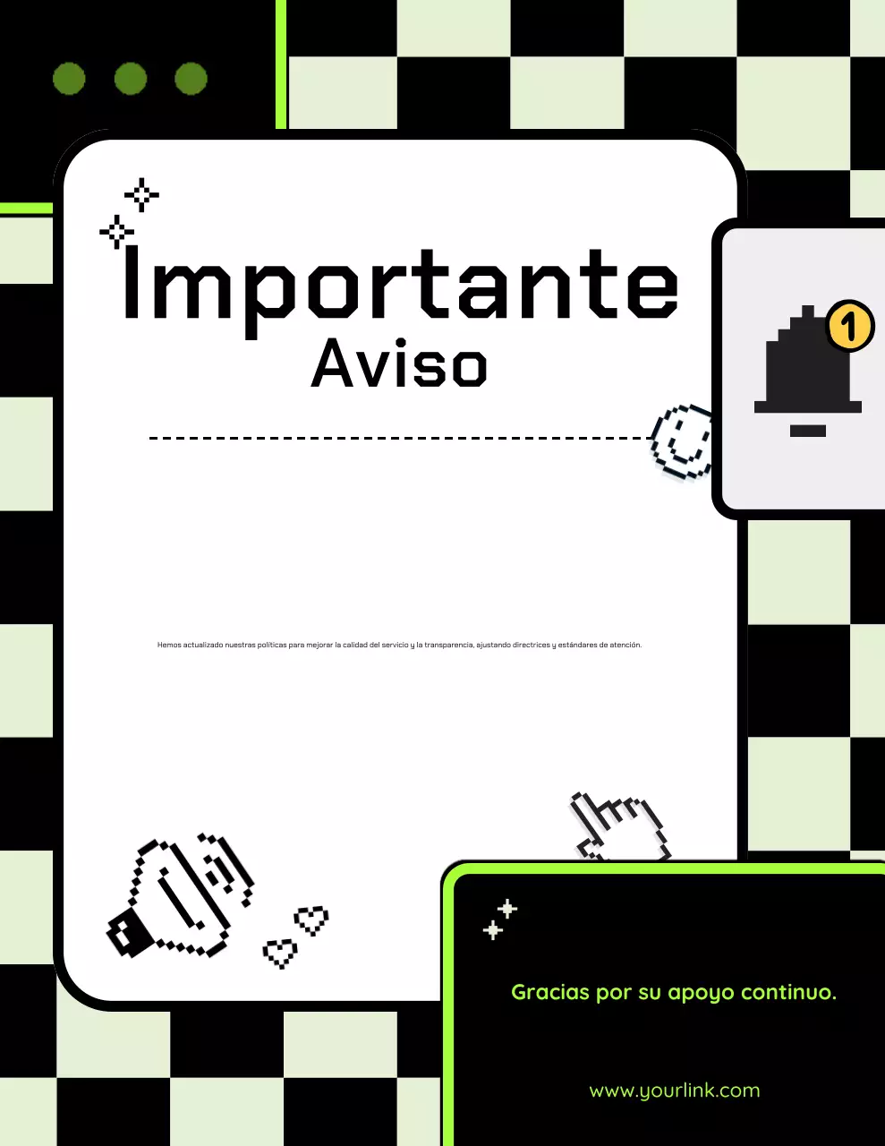 Anuncio empresarial retro verde