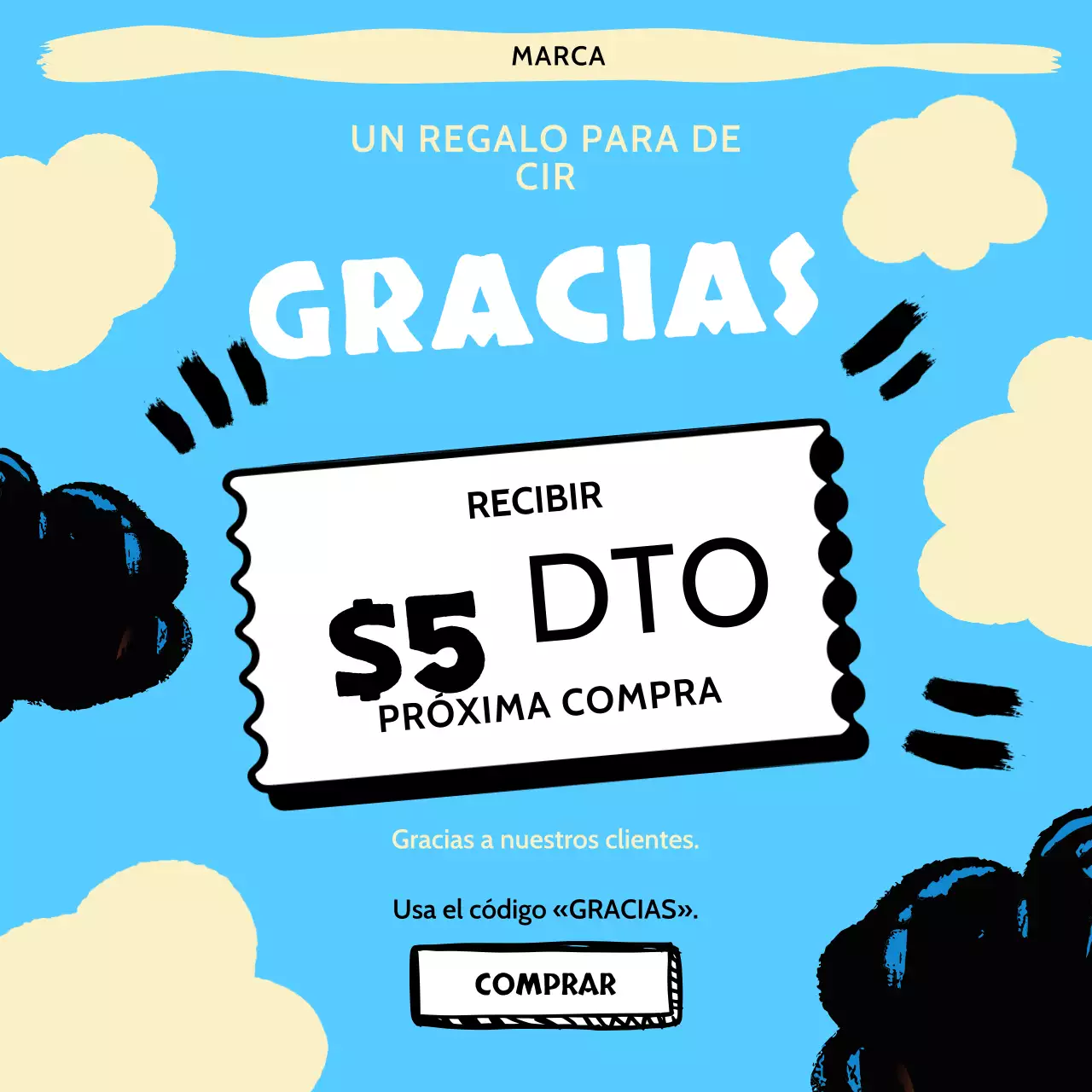 Publicación de Instagram de la promoción de descuento de Orange Bold