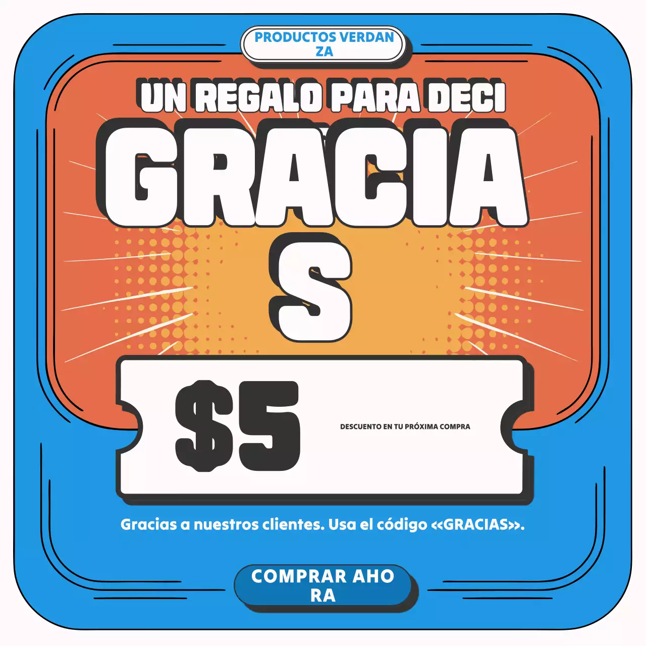 Promoción de descuento retro naranja