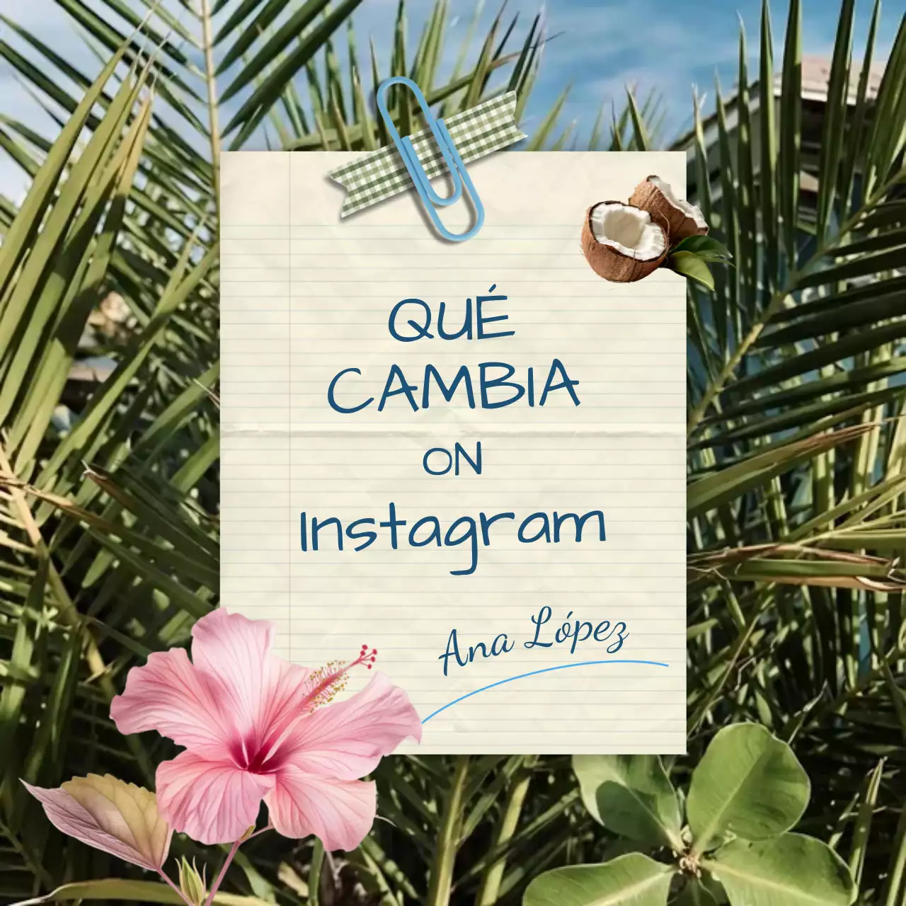 Publicación de Instagram con actualización de redes sociales de Green Floral