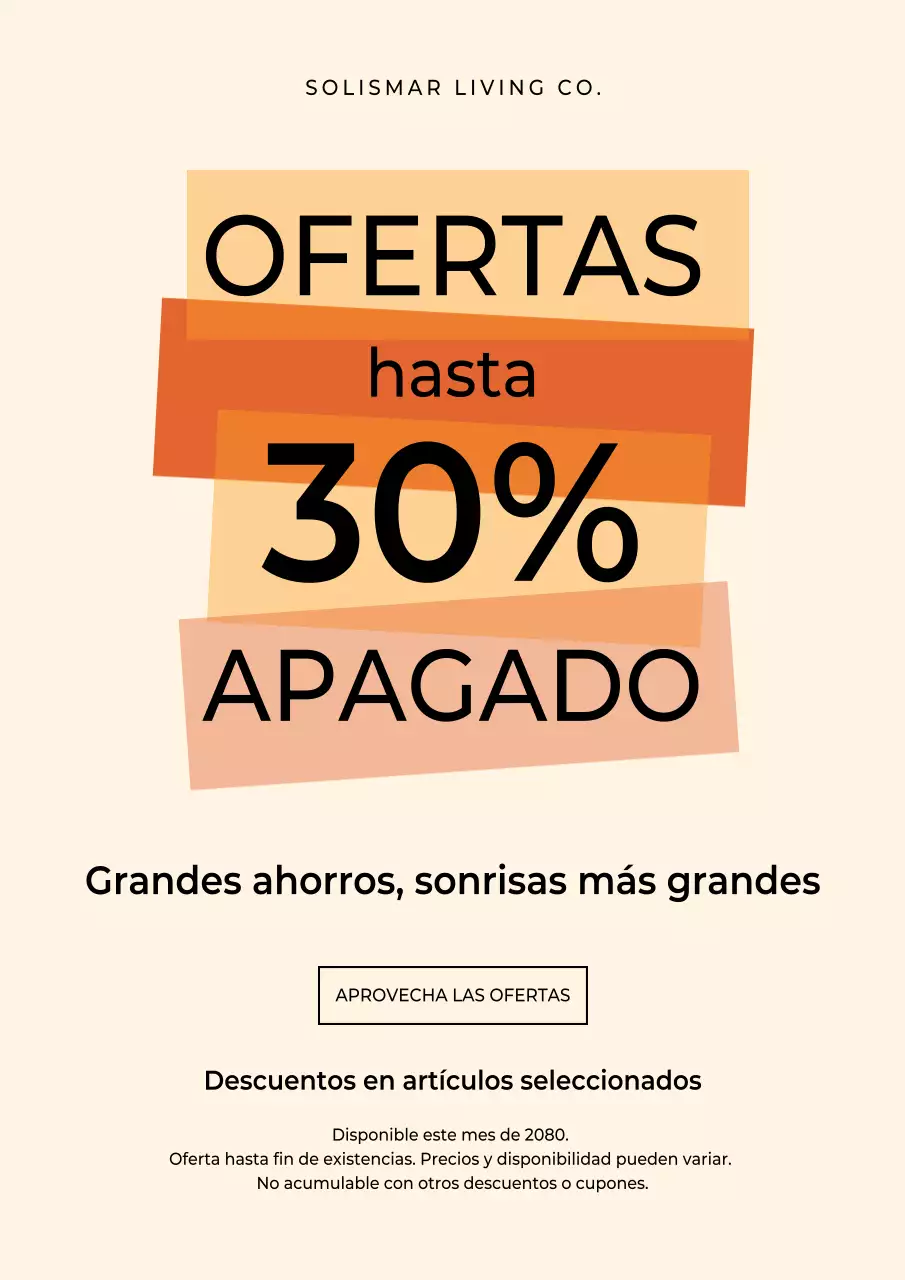 Póster de promoción de venta moderno beige