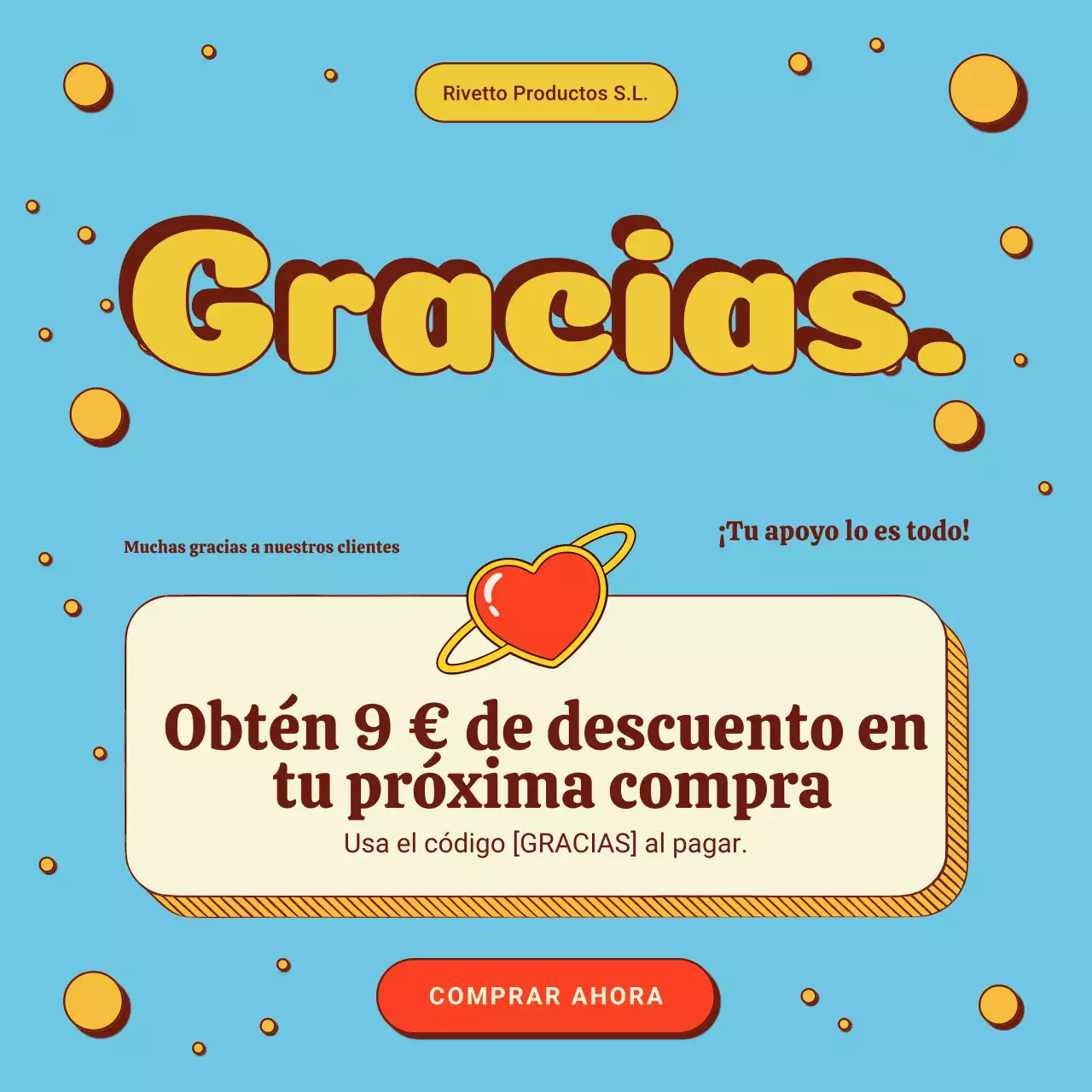 Publicación de Instagram de la promoción Blue Retro Thank You