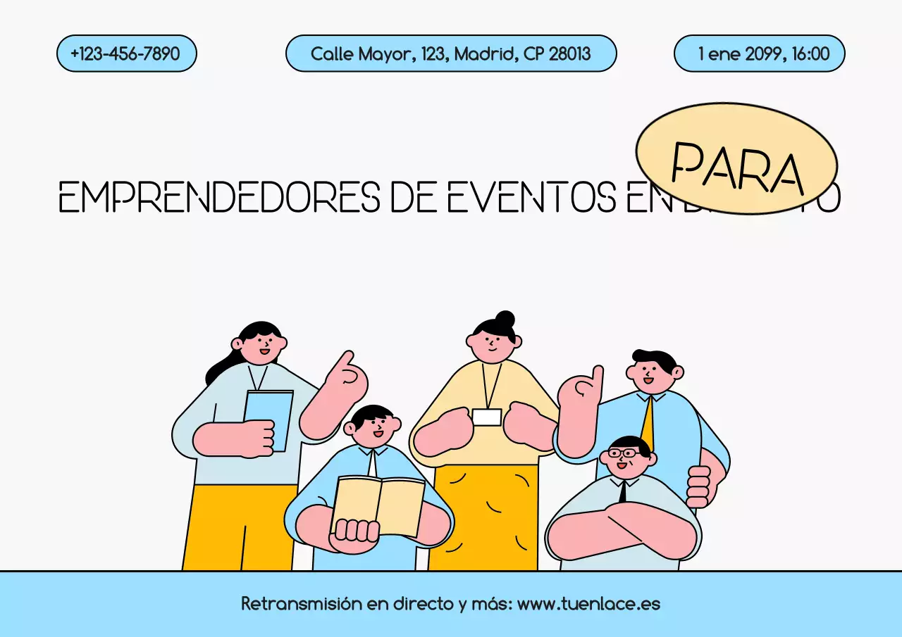 Anuncio del evento de emprendimiento moderno azul