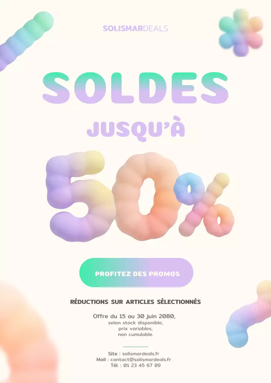 Promotion de solde moderne et colorée