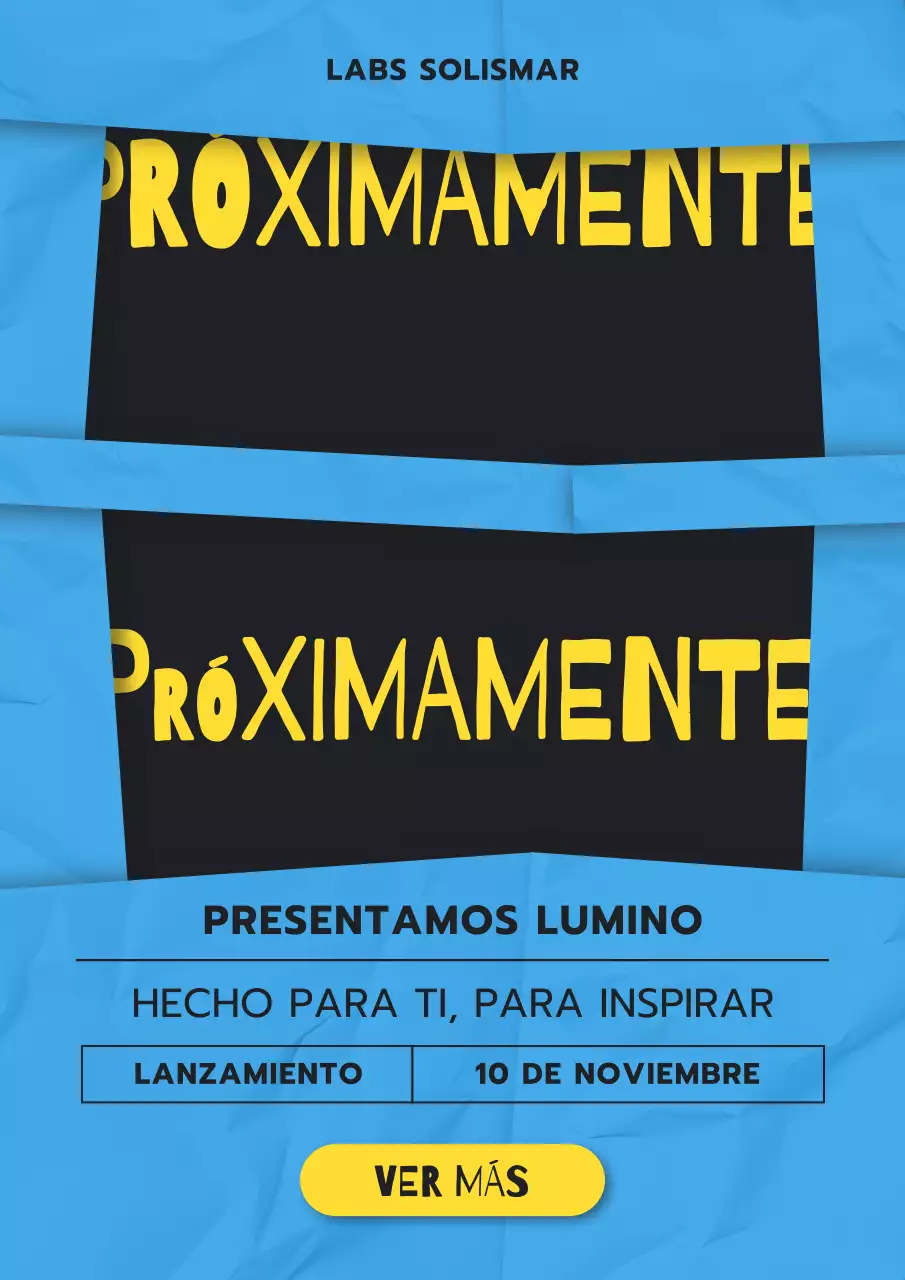 Póster de anuncio de producto en negrita azul