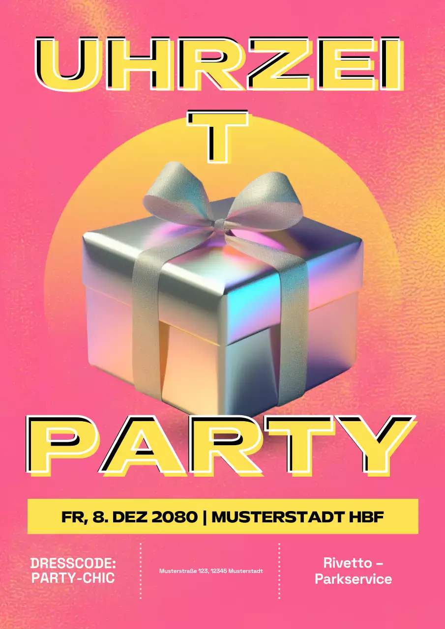 Rosa Retro-Geburtstagseinladungsposter