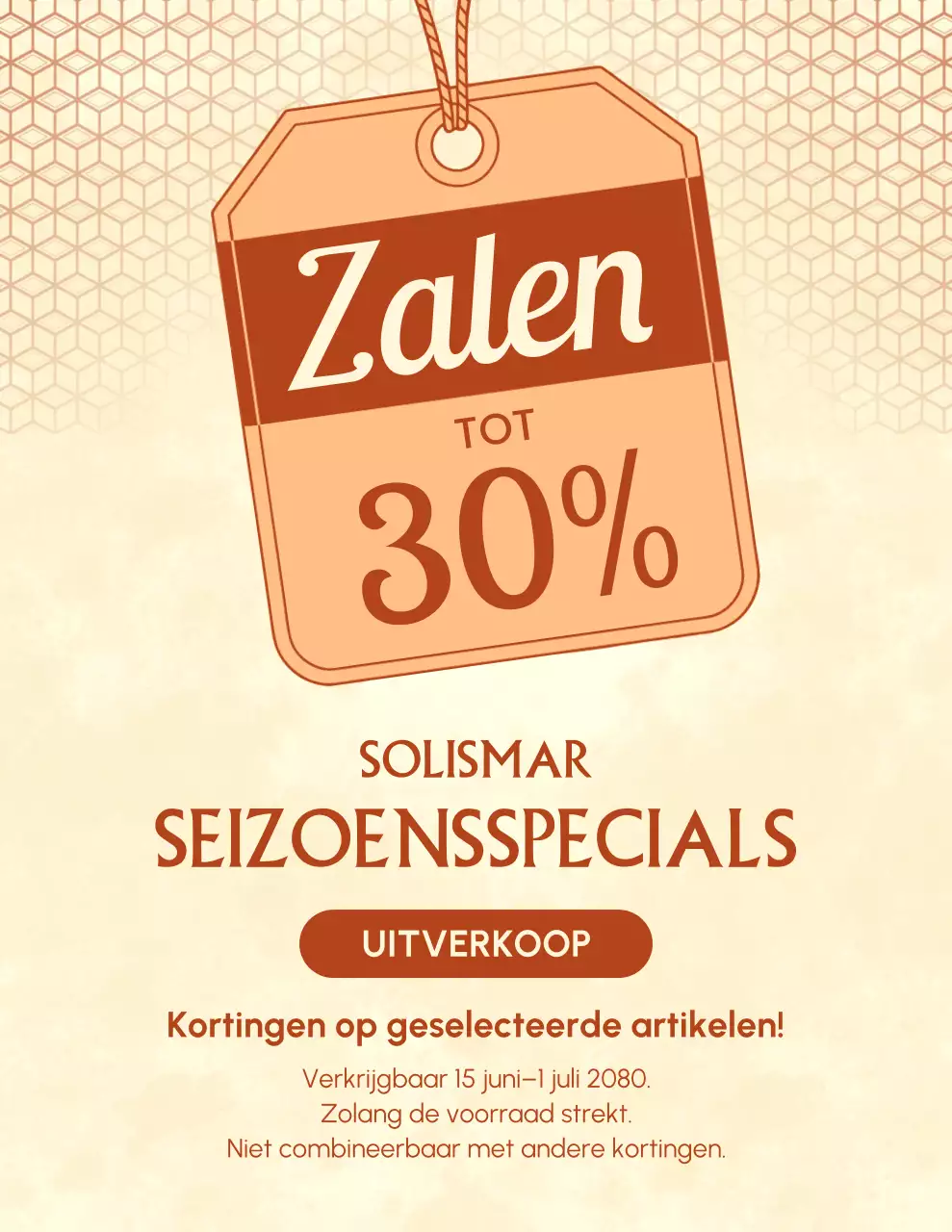 Oranje Retro Sale Promotieposter