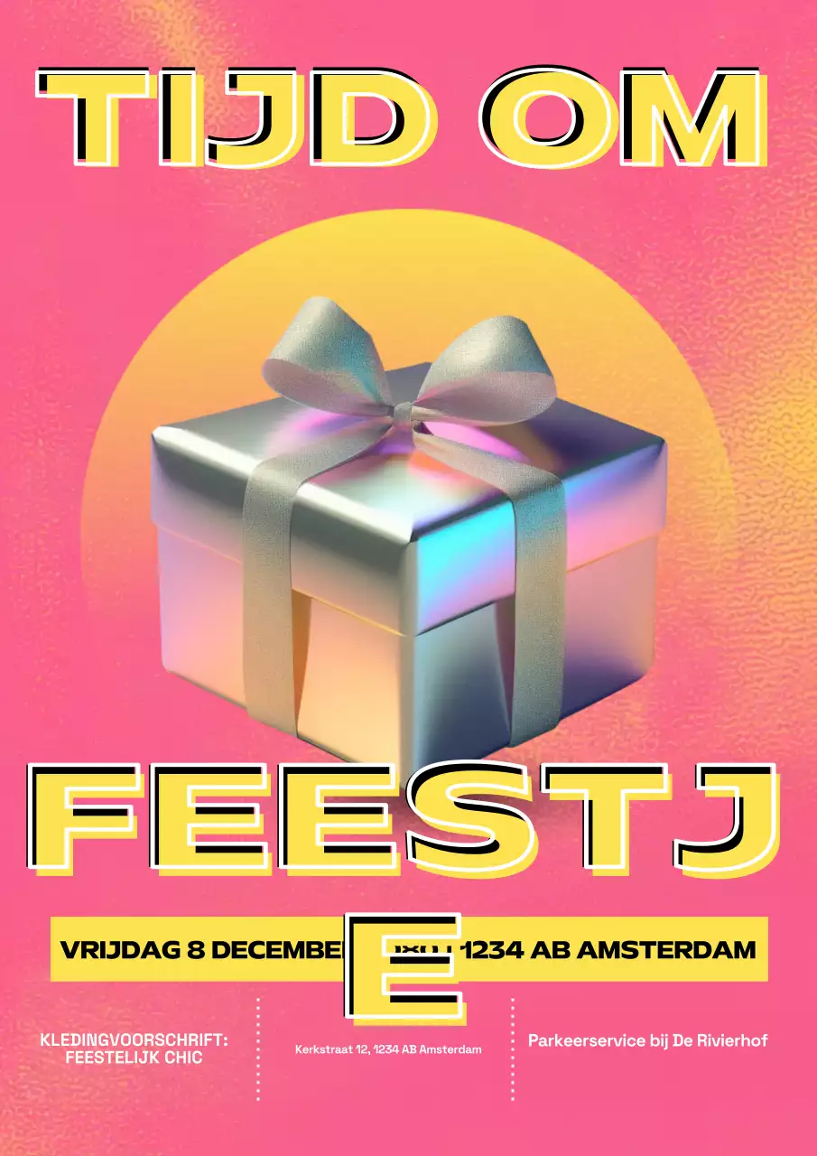 Roze retro verjaardagskaart/poster