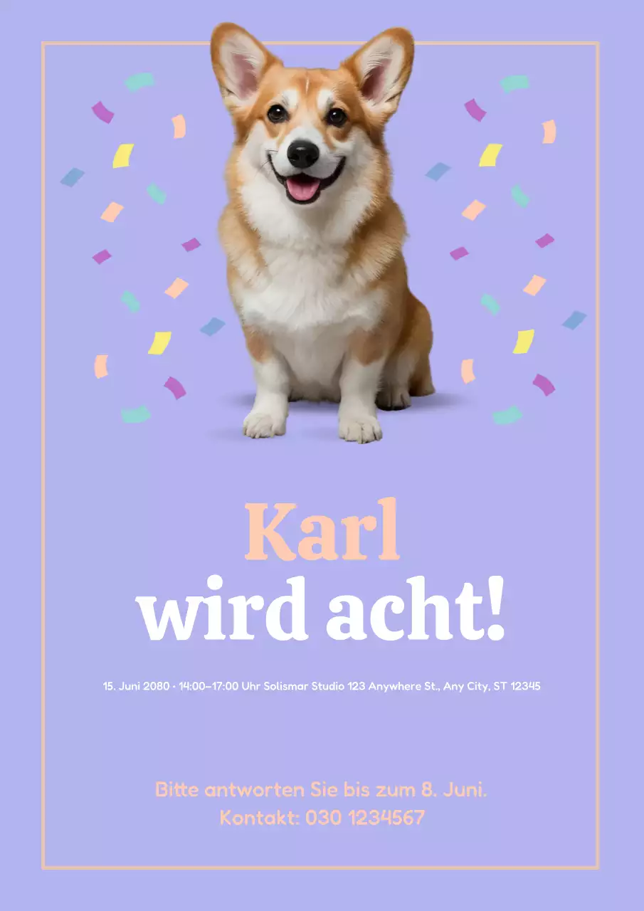 Lila verspieltes Geburtstagseinladungsplakat