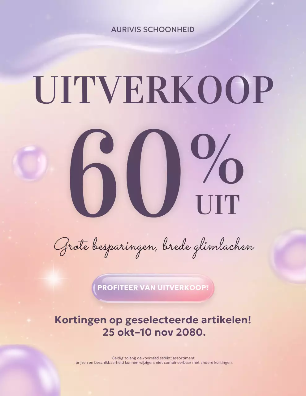 Pastel Modern Beauty Sale Promotieposter