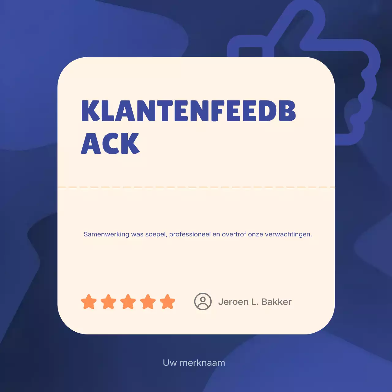 Blue Modern klantrecensie advertentie Instagram-bericht