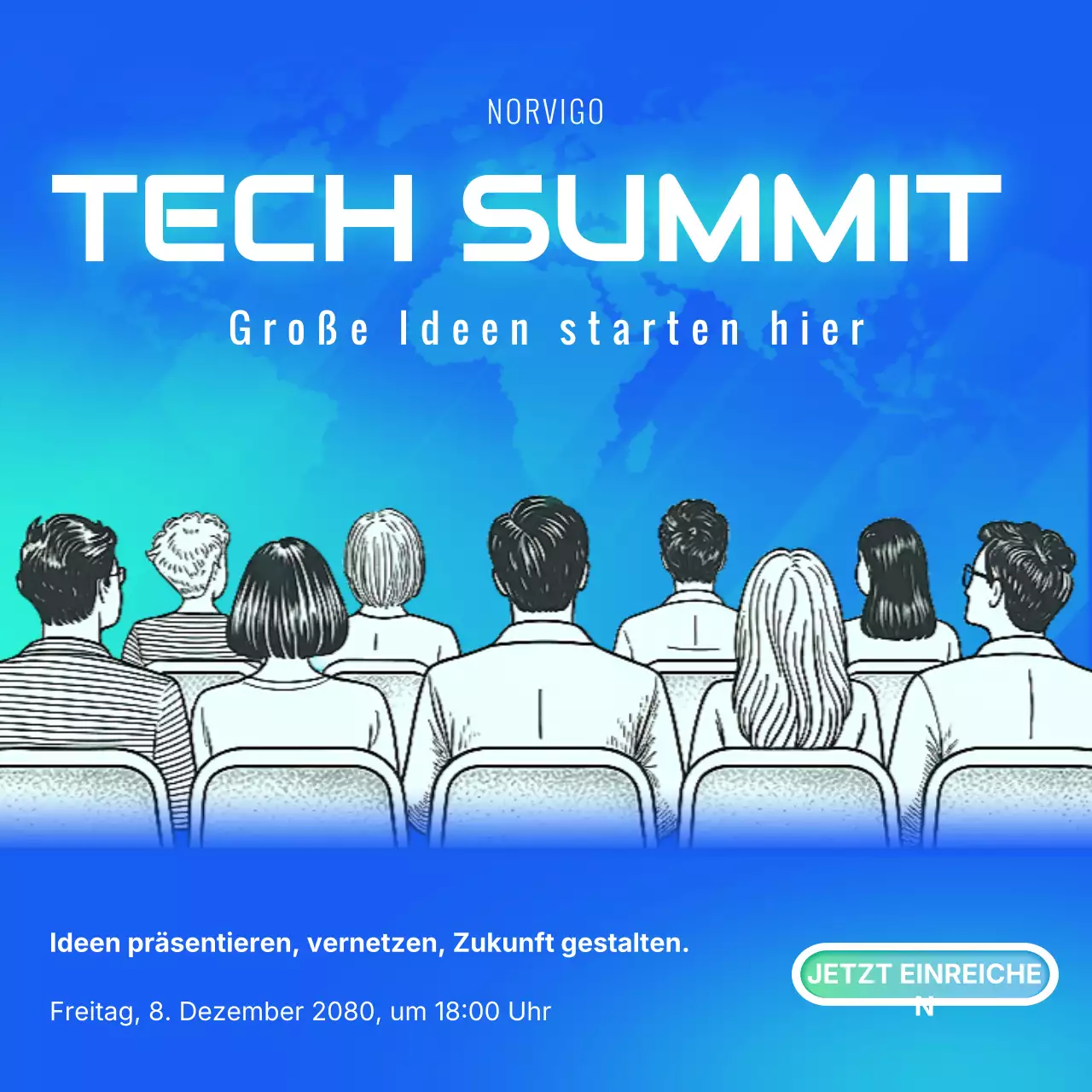 Einladung zum Modern Tech Summit in Beige und Rot