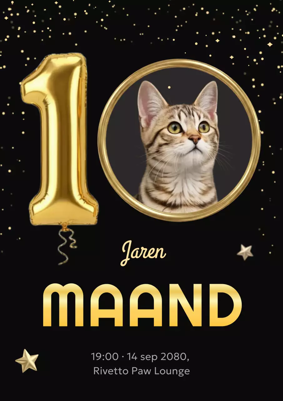 Zwarte, elegante poster voor uitnodiging voor een huisdierenevenement