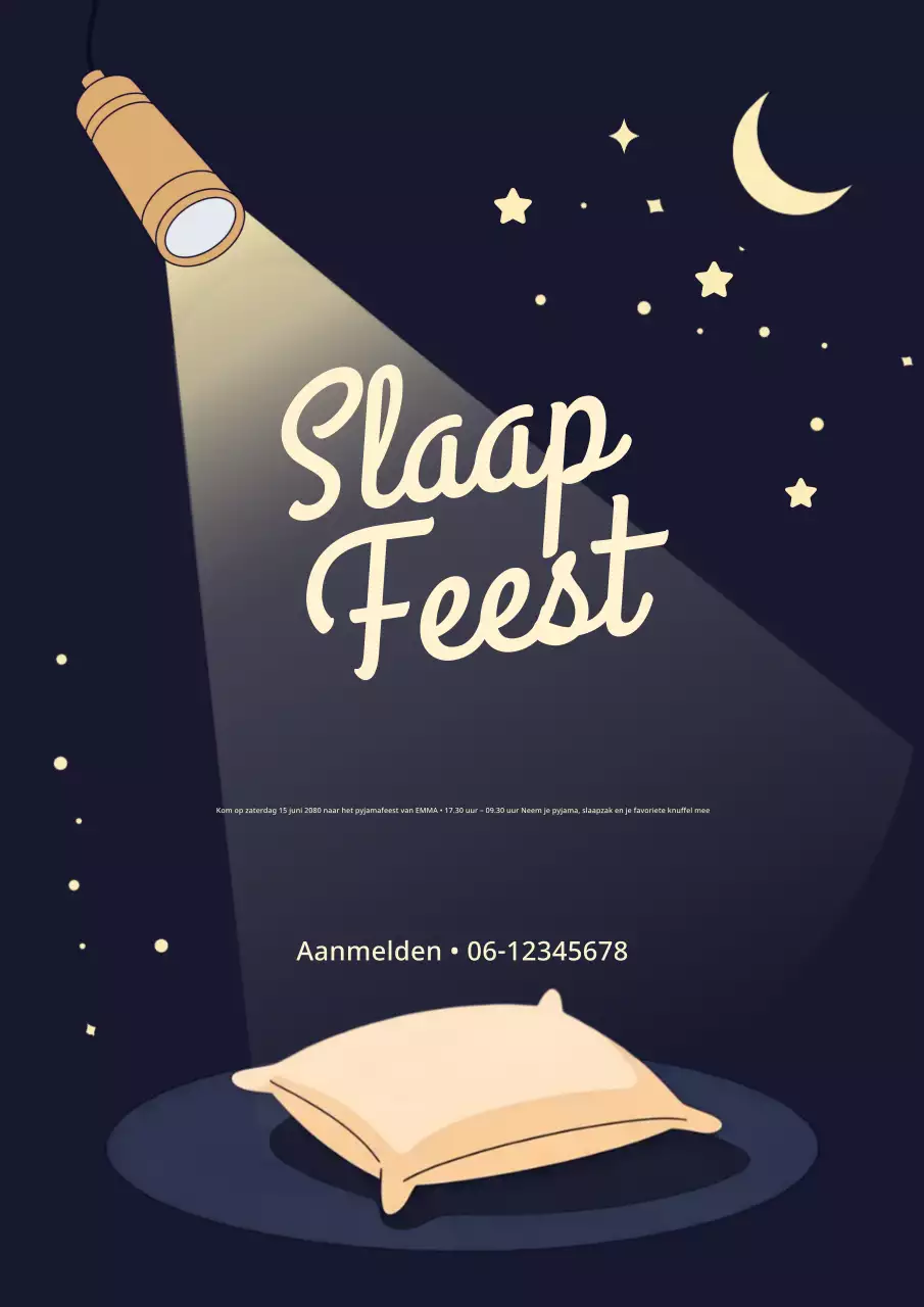 Poster voor een pyjamaparty-uitnodiging