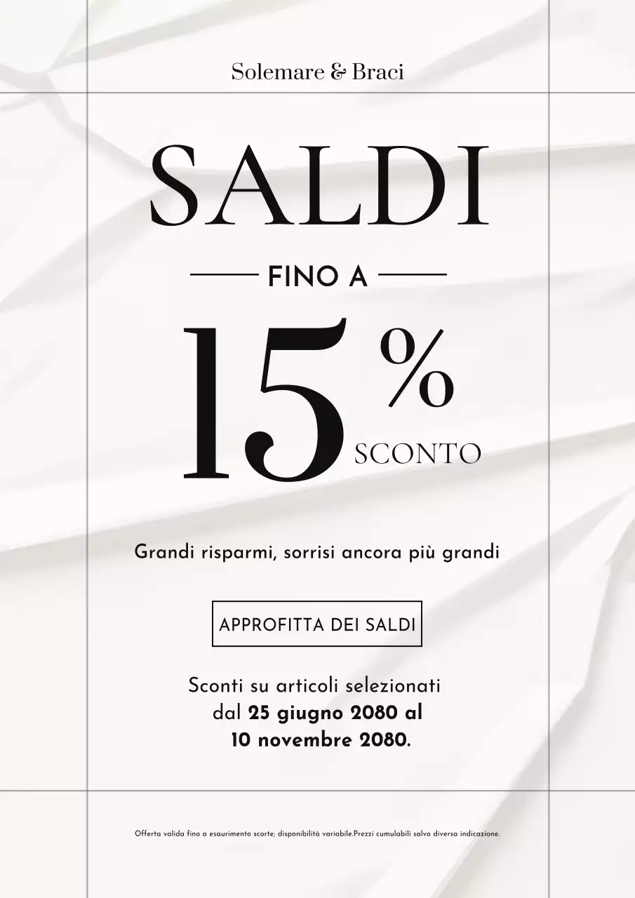 Poster promozionale beige moderno in saldo